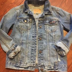 Hollister Distressed Denim Jean Jacket XS